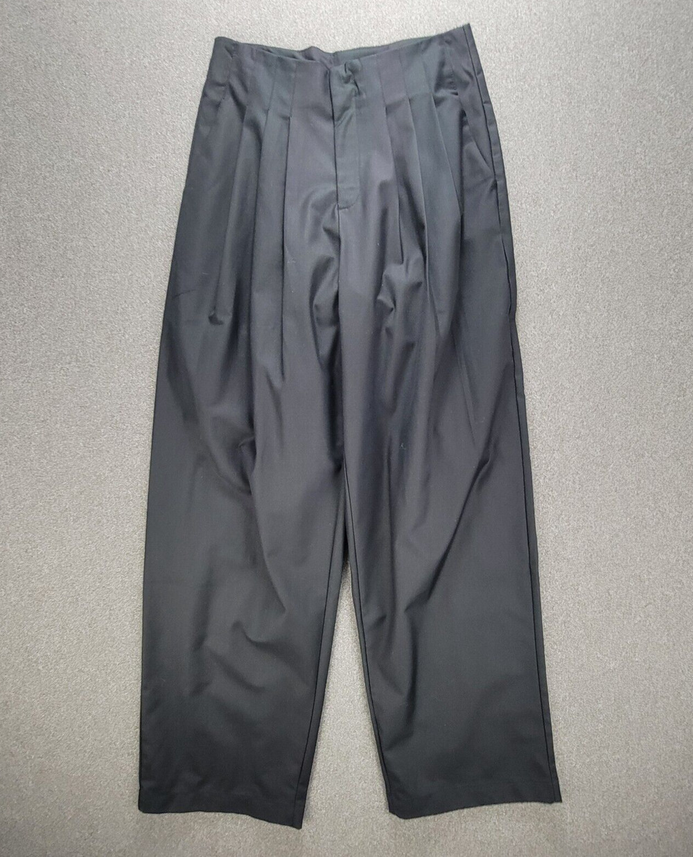 Commense M Black Pleated Wide Leg Pants Minimalist